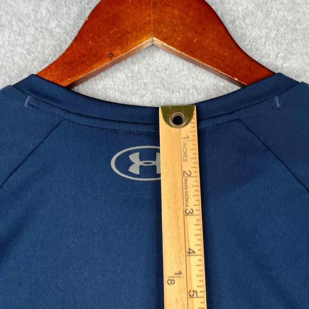 Under Armour Tech T Shirt Navy Blue Performance Stretch Logo Casual Mens Large - Picture 7 of 8